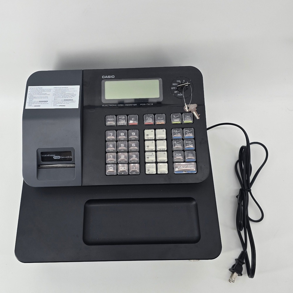 Casio PCR-T273 Electronic Cash Register Business POS System TESTED WORKING